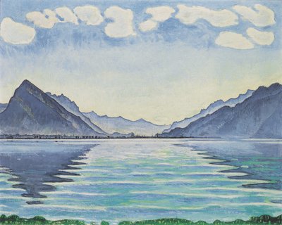 Lake Thun with Symmetrical Reflection by Ferdinand Hodler